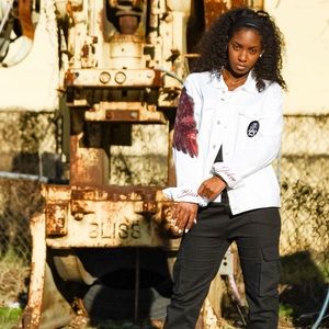 Unisex White Denim Jacket